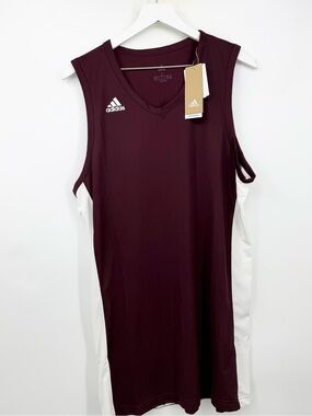 Adidas Primegreen Sleeveless Pullover Jersey Logo Burgundy Men’s Size Large NWT